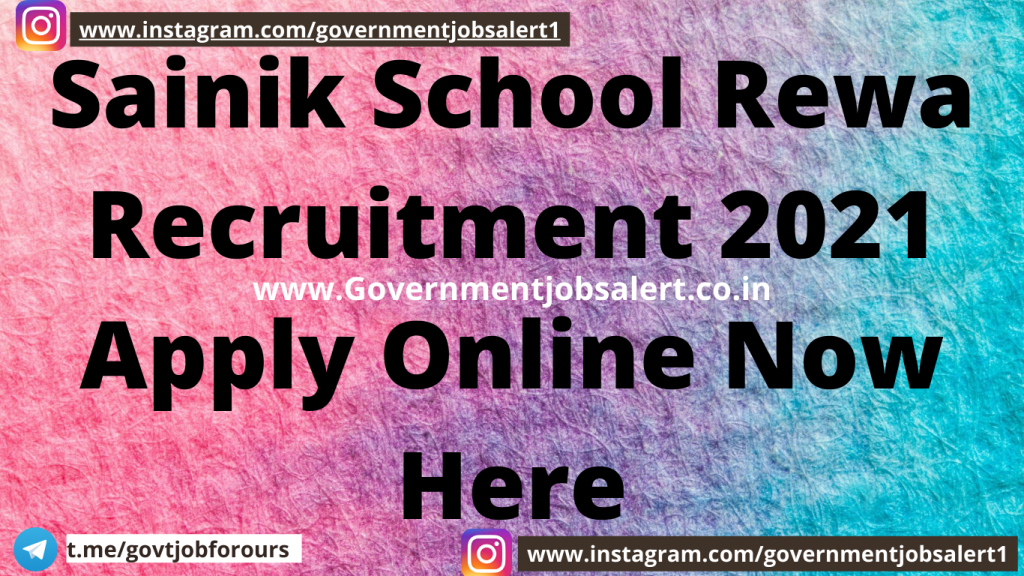Sainik School Rewa Recruitment 2021 Apply Online Now Here Sainik School Rewa Recruitment 2021 Apply Online Now Here