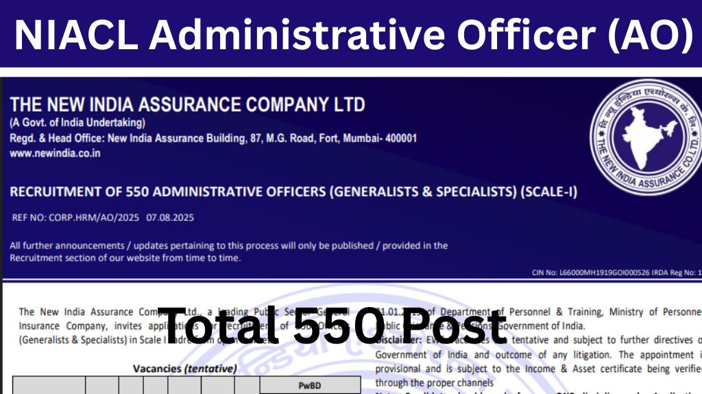 NIACL Administrative Officer AO