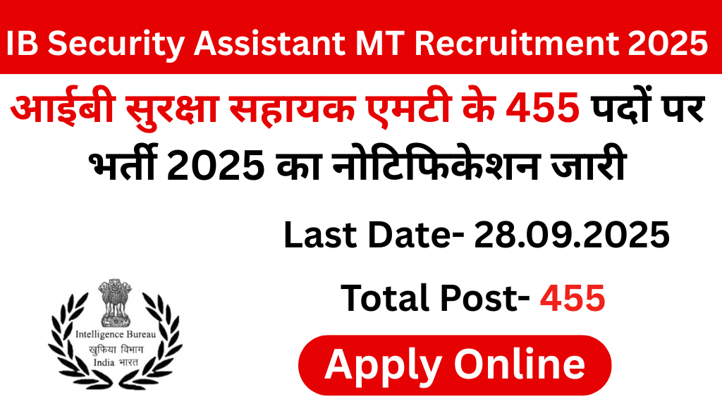 IB Security Assistant MT Recruitment 2025
